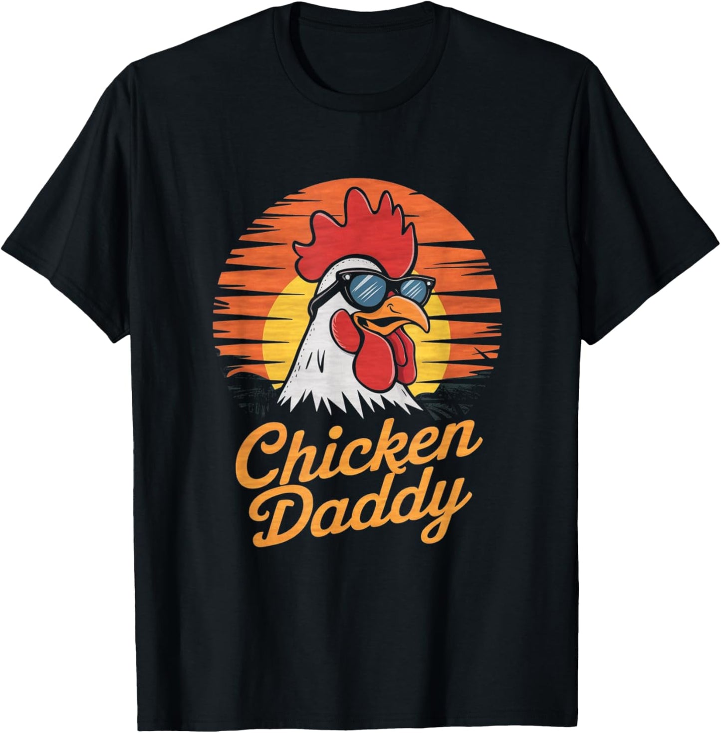 Chicken Daddy Vintage Farmer Funny Fathers Day Gifts T-Shirt - T-Shirt | Black