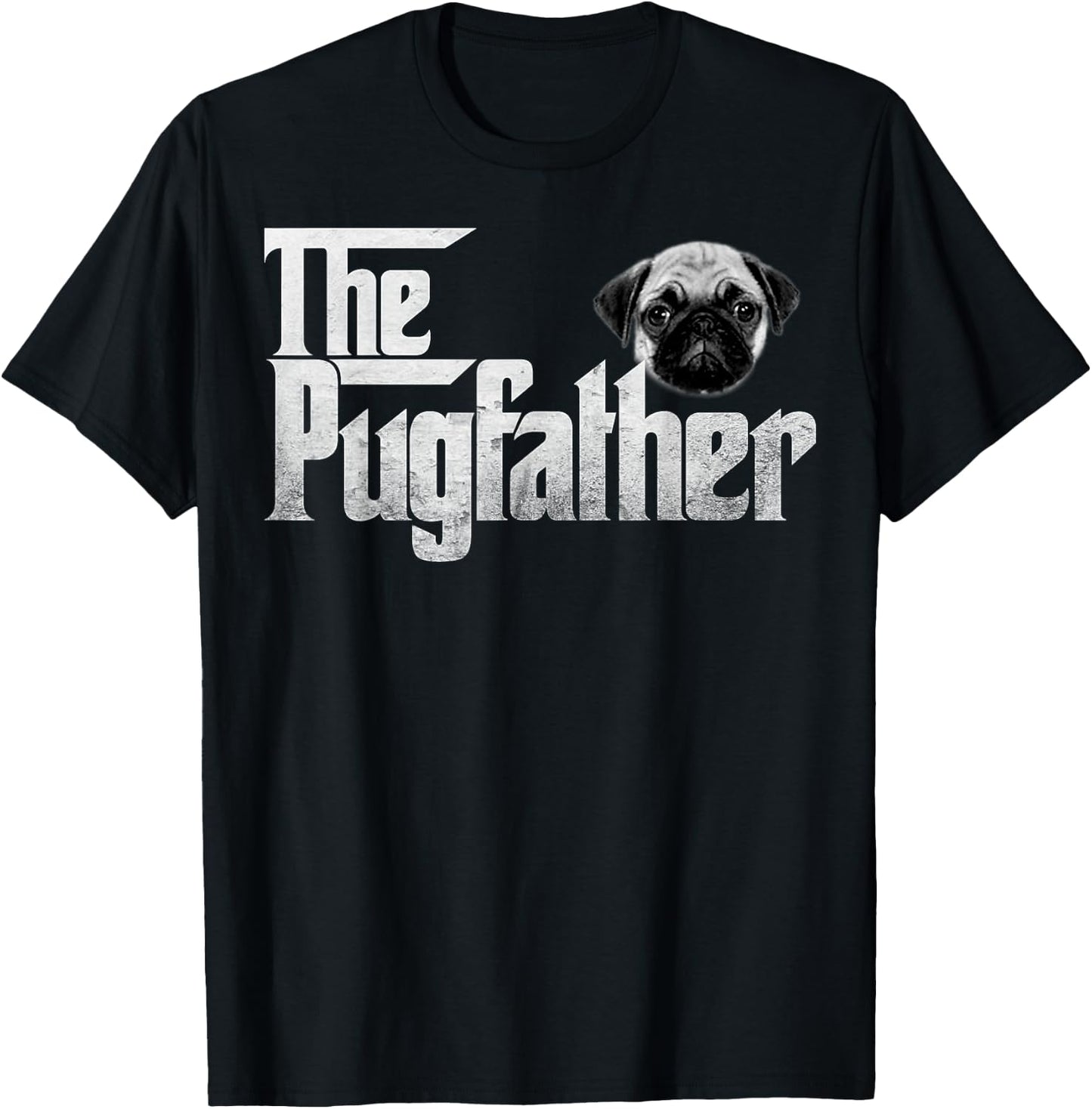 The Pugfather distressed style humour T-Shirt - T-Shirt | Black