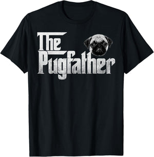 The Pugfather distressed style humour T-Shirt - T-Shirt | Black