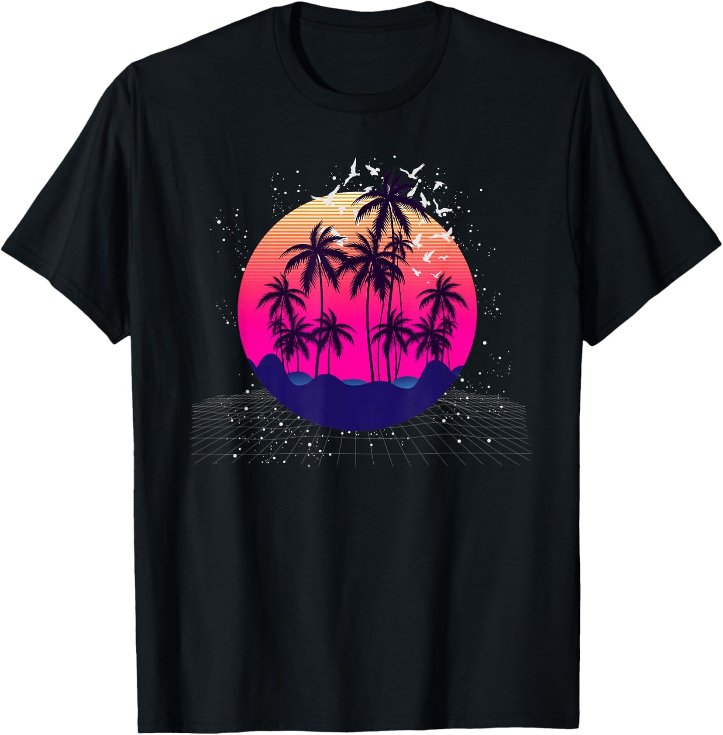 Vaporwave Aesthetic 80s Retro Art Tropical Vaporwave T-Shirt - T-Shirt | Black