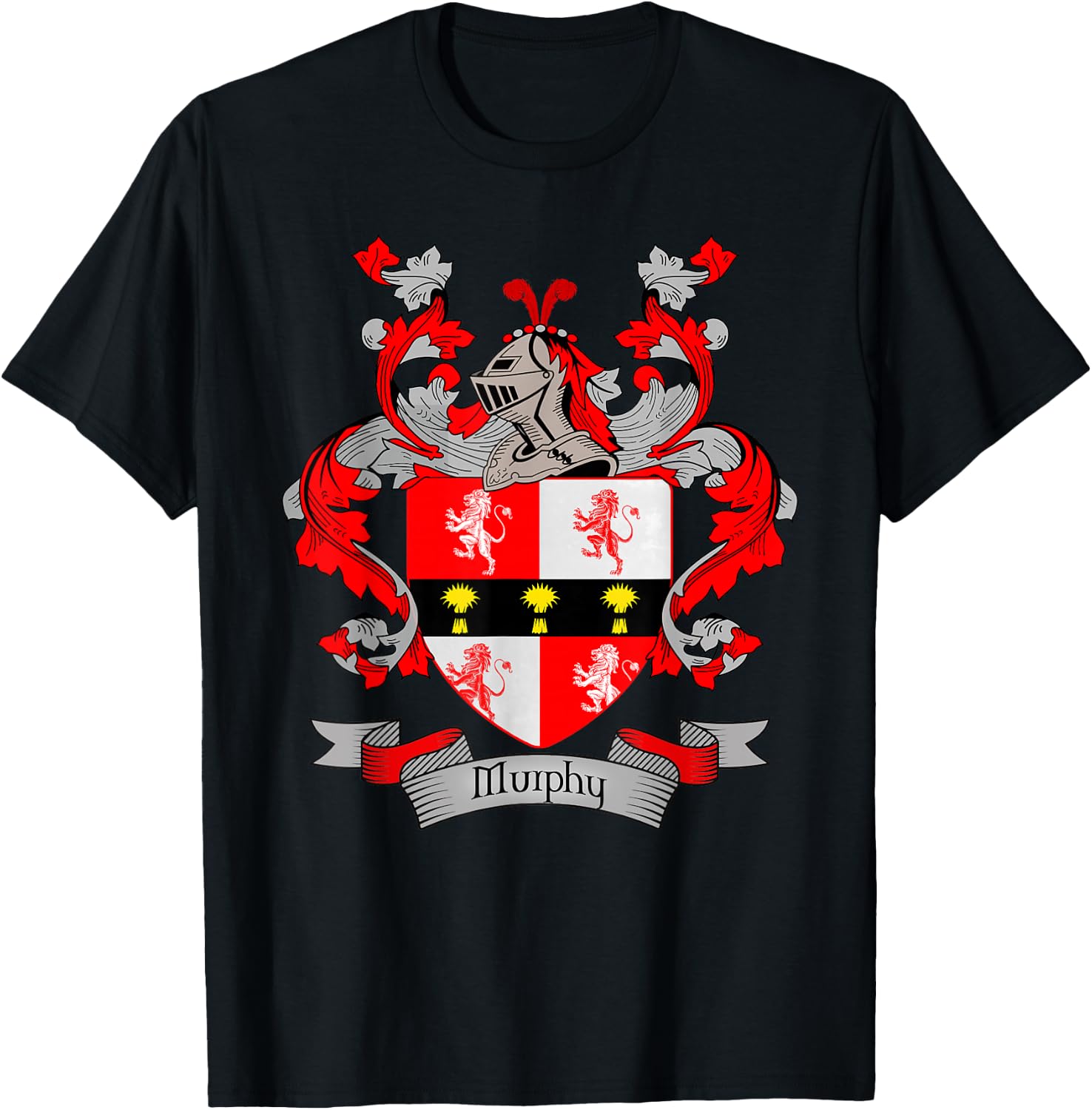 Murphy Coat of Arms | Murphy Surname Family Crest T-Shirt - T-Shirt | Black