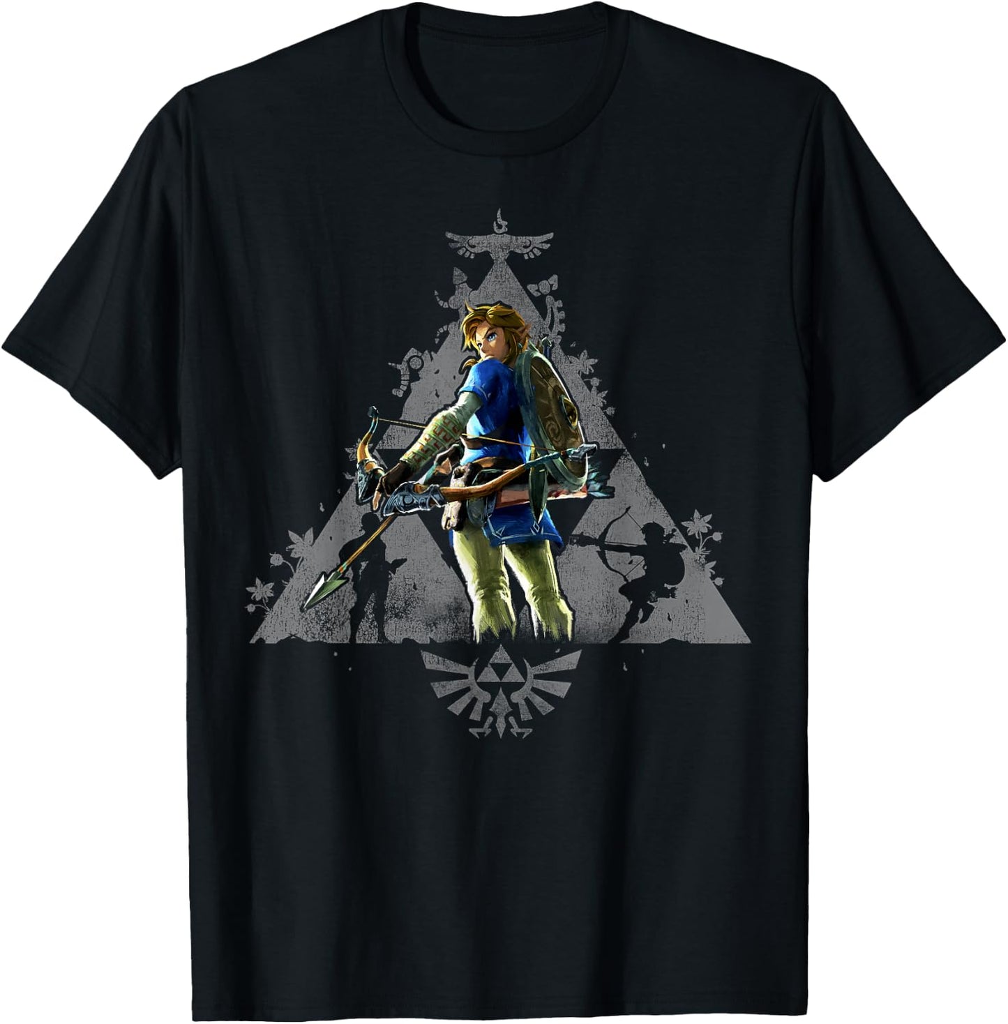 The Legend of Zelda Breath Of The Wild Link Triforce Hyrule T-Shirt - T-Shirt | Black