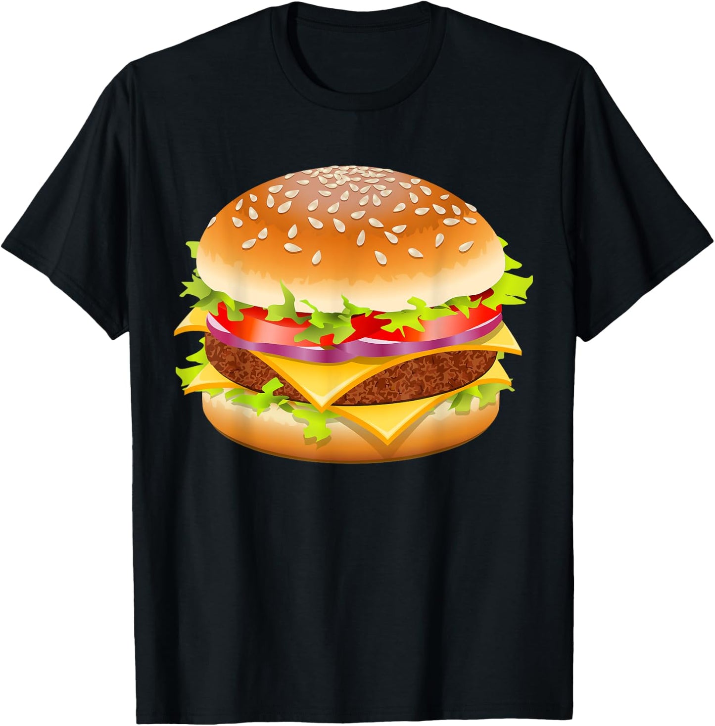 Cheeseburger Hamburger Burger Funny Food Halloween Costume T-Shirt - T-Shirt | Black