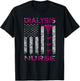 Dialysis Nurse Awareness American Flag T-Shirt - T-Shirt | Black