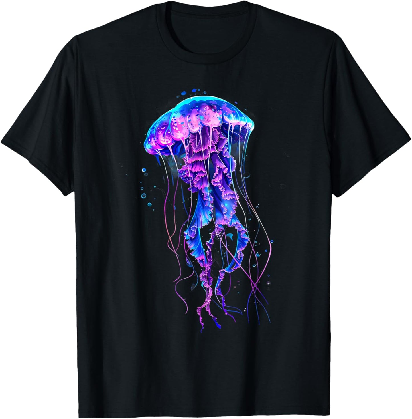 Jellyfish Motif Marine Mammal Artwork Sea Ocean Jellyfish T-Shirt - T-Shirt | Black