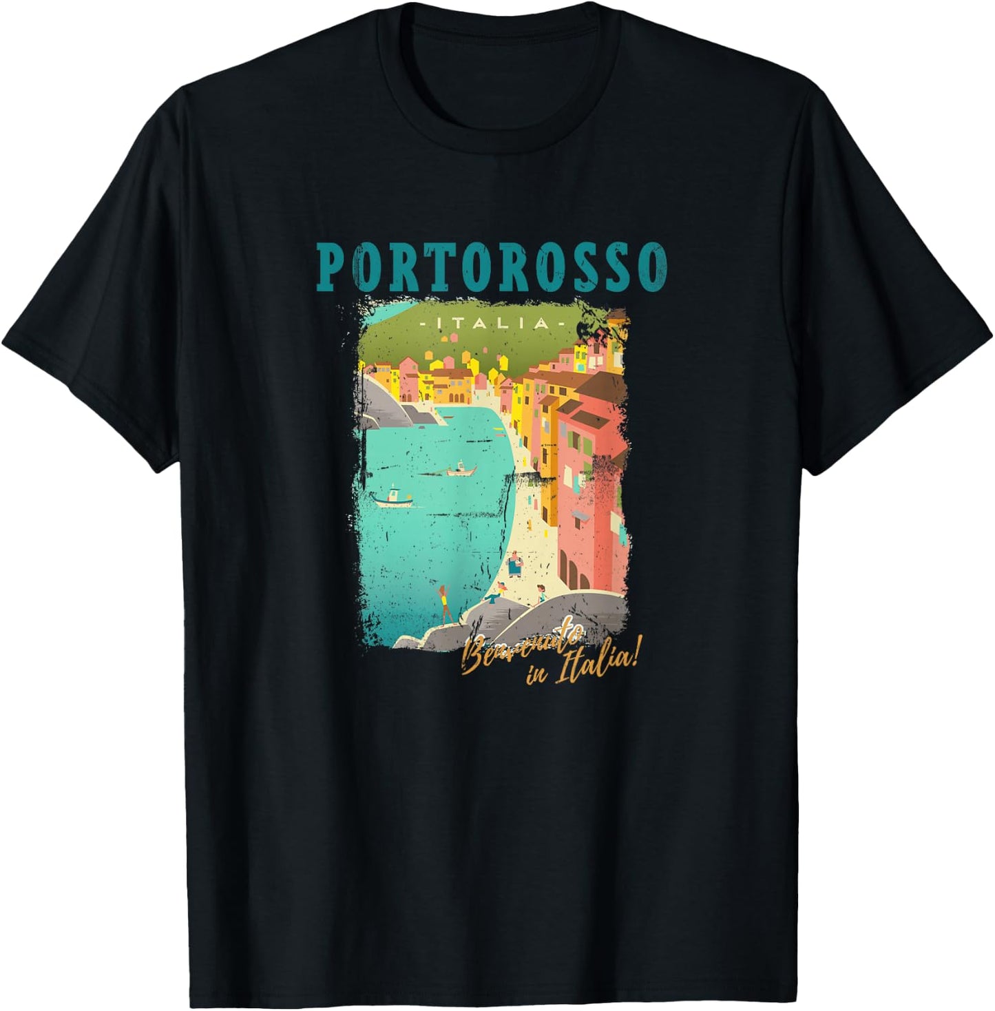 Disney Pixar Luca Portorosso Benvenuto in Italia T-Shirt - T-Shirt | Black