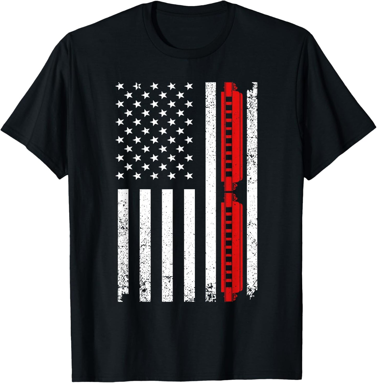 Harmonica Art Women Harmonicist Blues Music Lovers T-Shirt - T-Shirt | Black