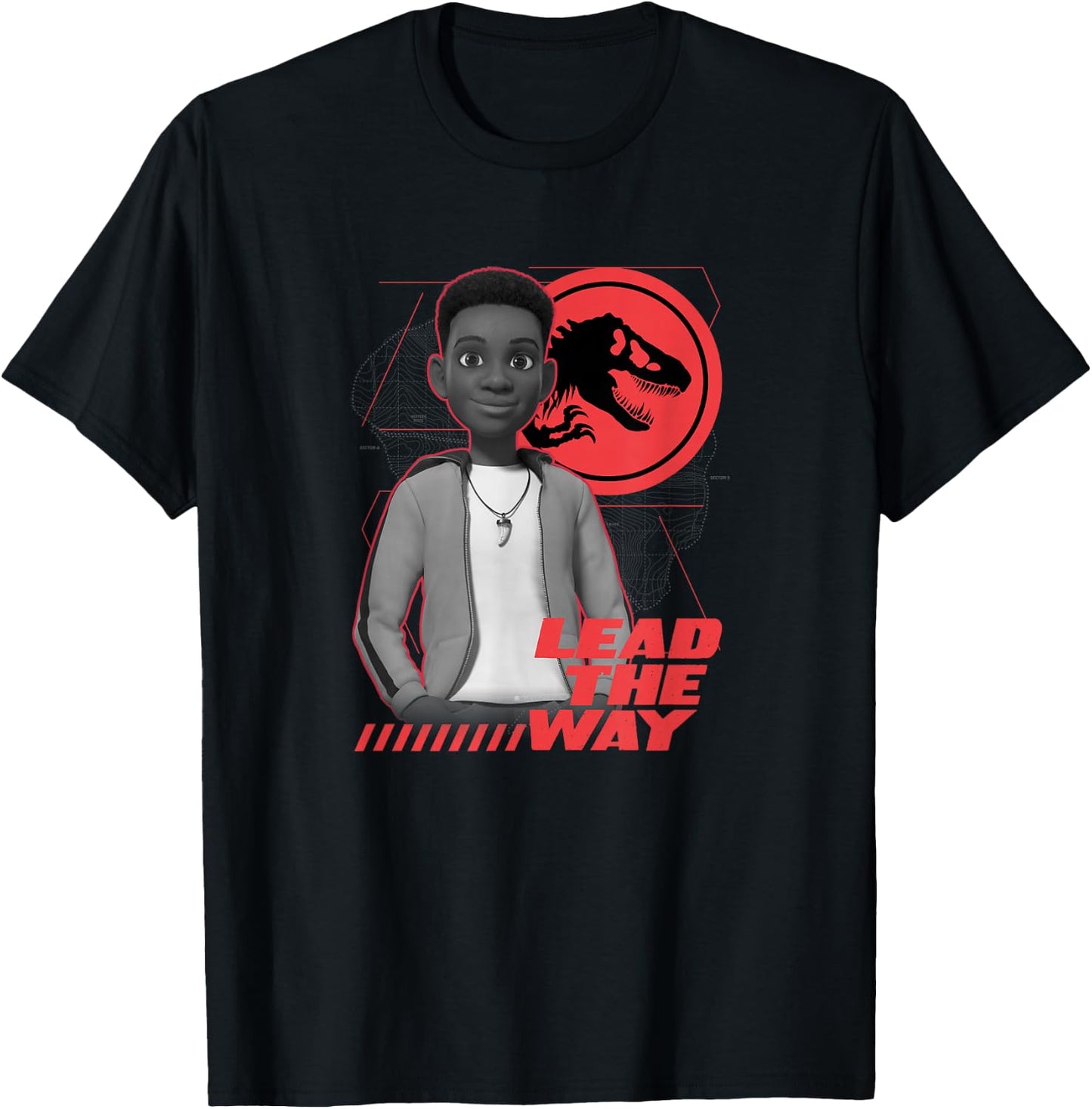 Jurassic World: Camp Cretaceous Darius Lead The Way T-Shirt - T-Shirt | Black