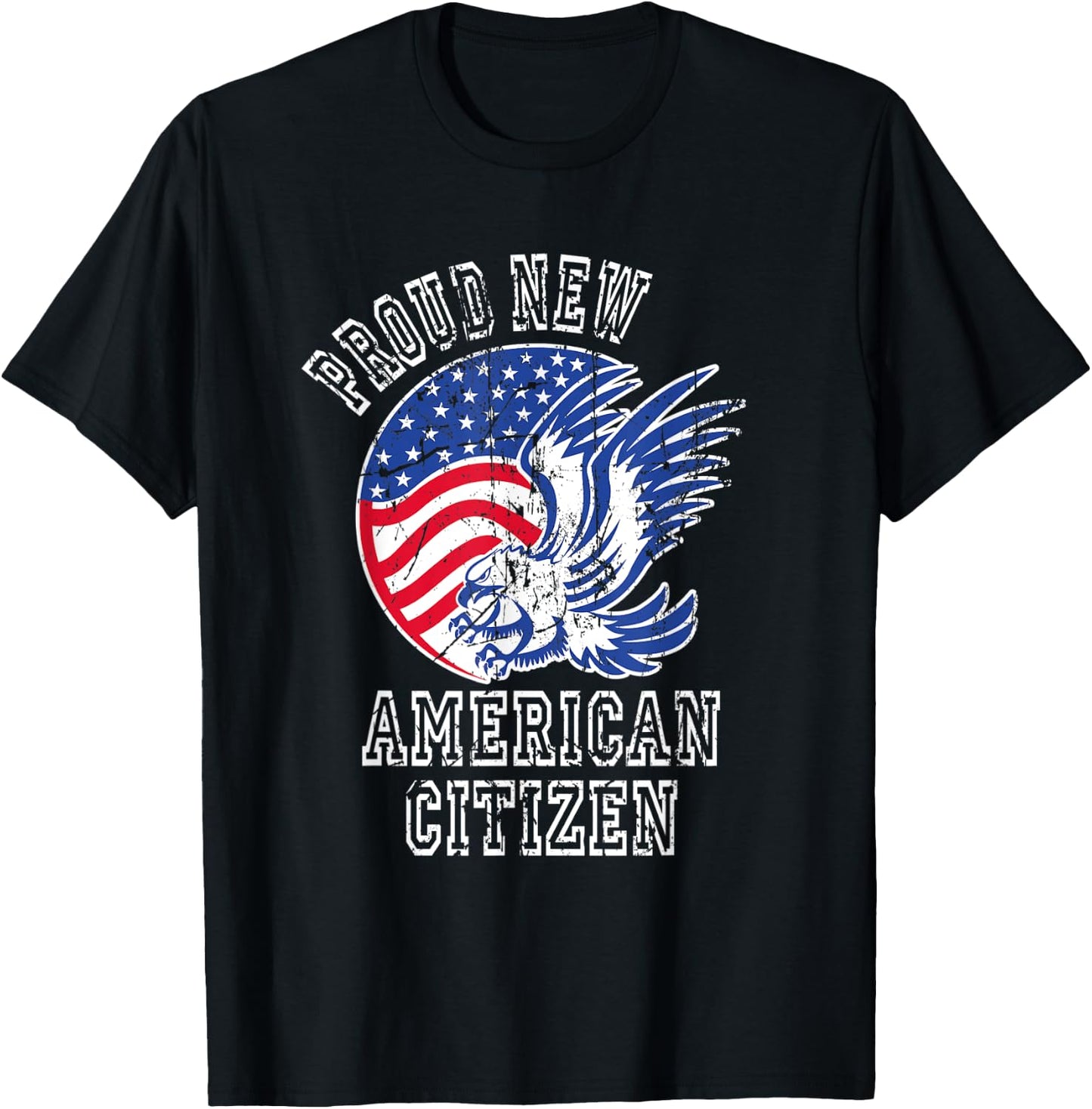 Proud New American Citizen Naturalized Citizen T-Shirt - T-Shirt | Black