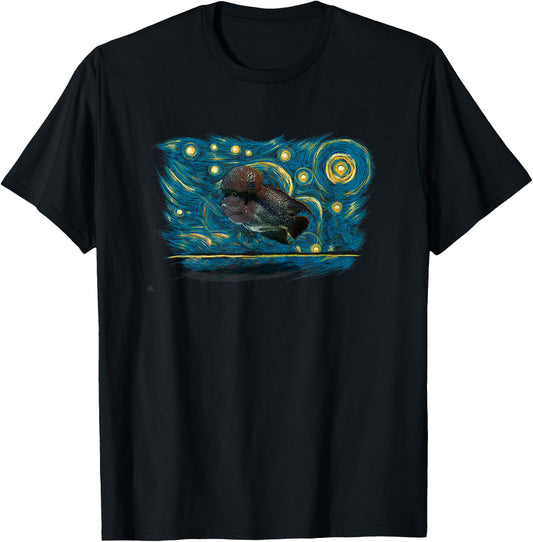 Retro Vintage Style Flowerhorn T-Shirt - T-Shirt | Black