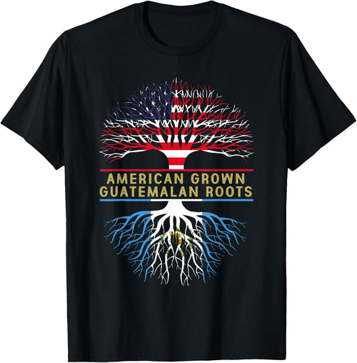 American Grown Guatemalan Roots America Guatemala Tree Flag