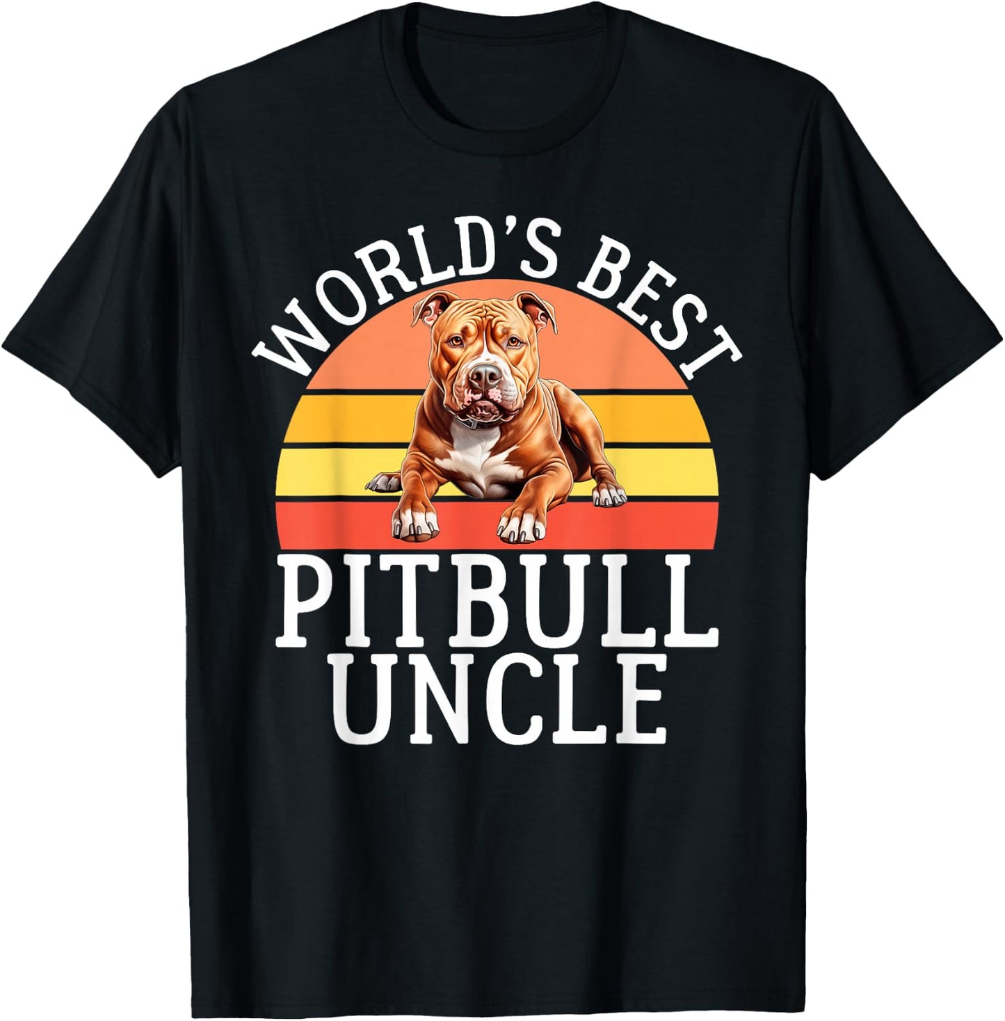 Worlds best Pitbull Uncle Pitbull T-Shirt - T-Shirt | Black
