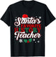 Funny Xmas Santa's Favorite History Teacher Christmas Santa T-Shirt - T-Shirt | Black