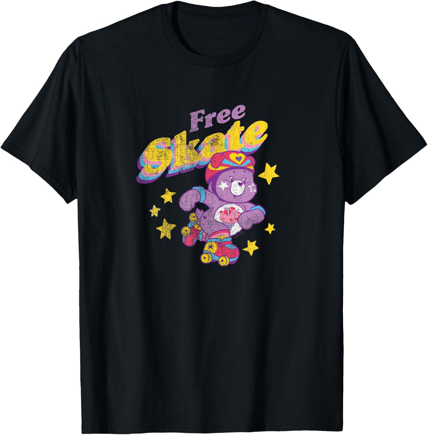 Care Bears Free Skate Roller Skating Retro Cartoon T-Shirt - T-Shirt | Black