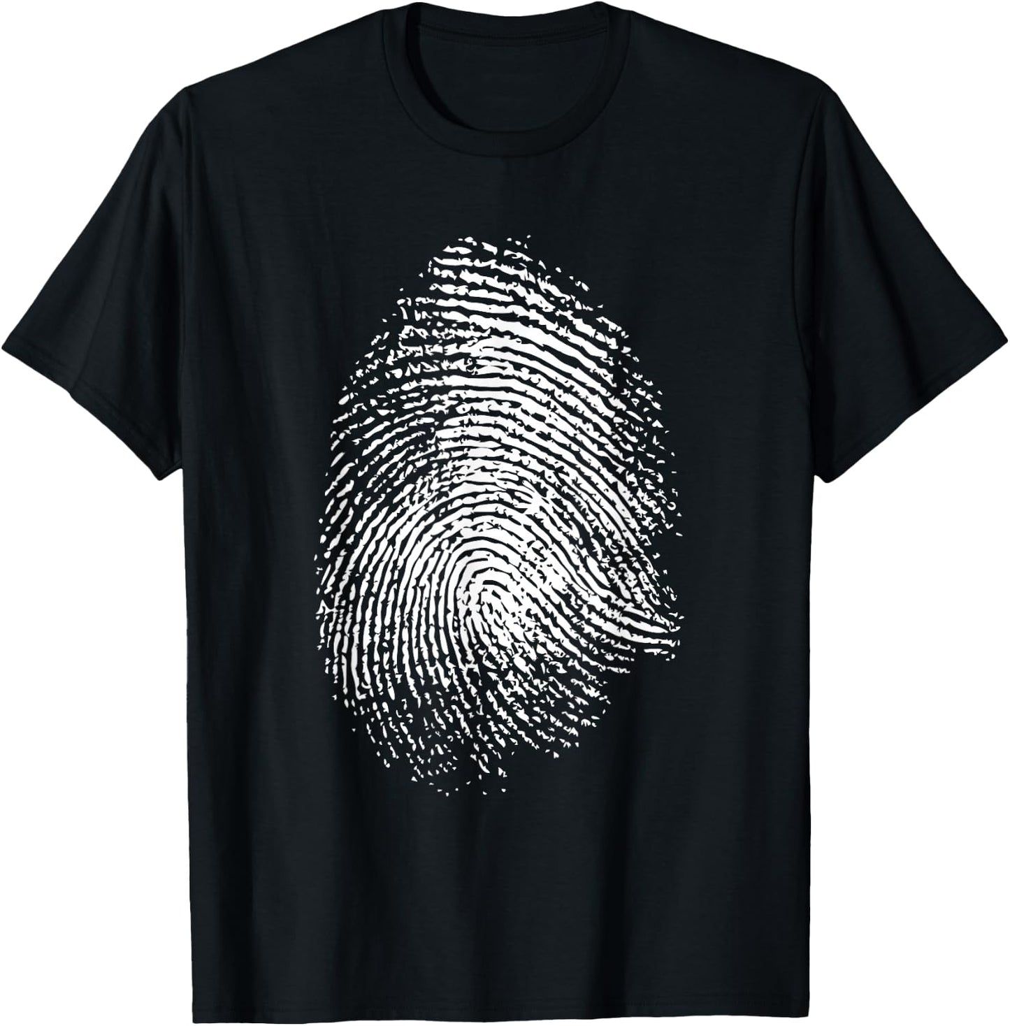 Large Fingerprint Police Crime Scene Analysis Fingerprint T-Shirt - T-Shirt | Black