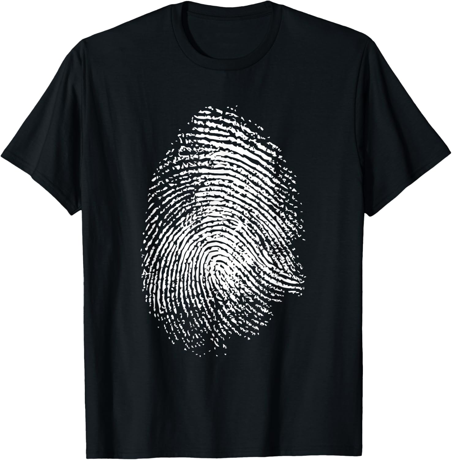 Large Fingerprint Police Crime Scene Analysis Fingerprint T-Shirt - T-Shirt | Black