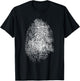 Large Fingerprint Police Crime Scene Analysis Fingerprint T-Shirt - T-Shirt | Black