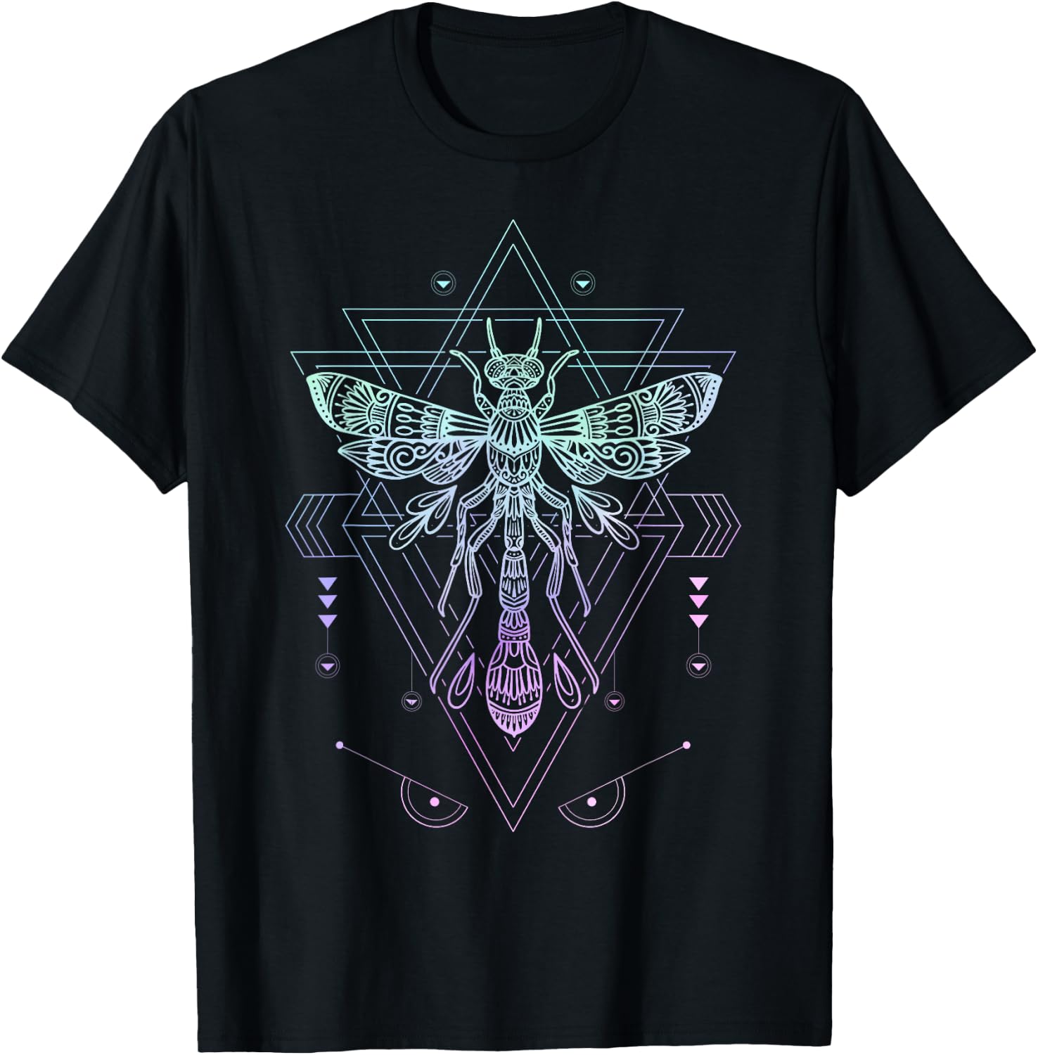 Vaporwave Japanese Dragonfly Pagan Occult Pastel Goth T-Shirt - T-Shirt | Black