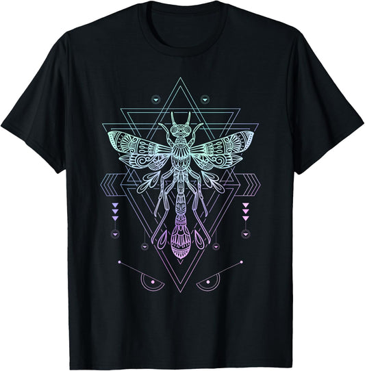 Vaporwave Japanese Dragonfly Pagan Occult Pastel Goth T-Shirt - T-Shirt | Black