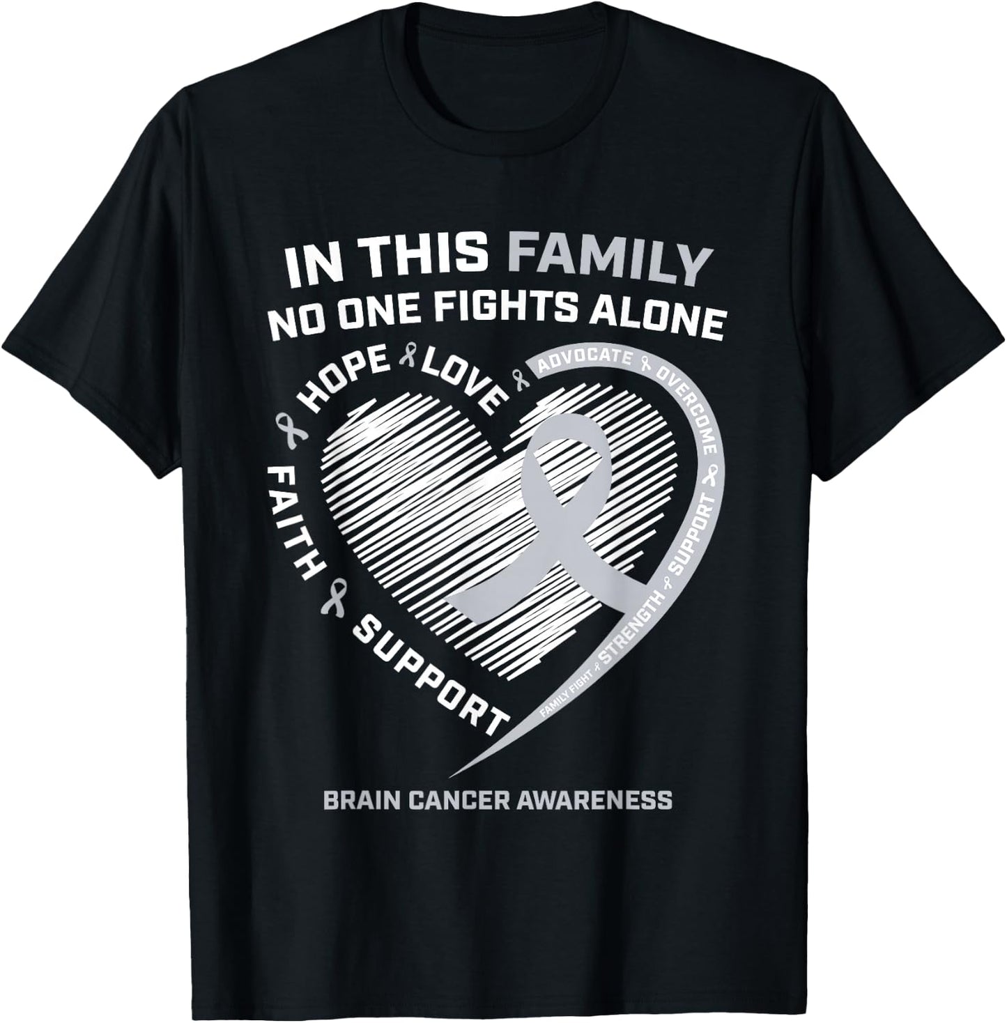 Brain Cancer Awareness Shirts Women Men Brain Cancer T-Shirt - T-Shirt | Black