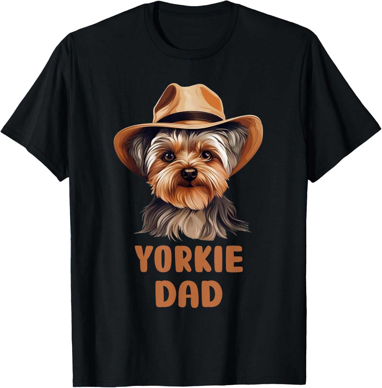 Cute Yorkie Dad Dog Lovers Gift Funny Puppy Yorkie Owner T-Shirt - T-Shirt | Black