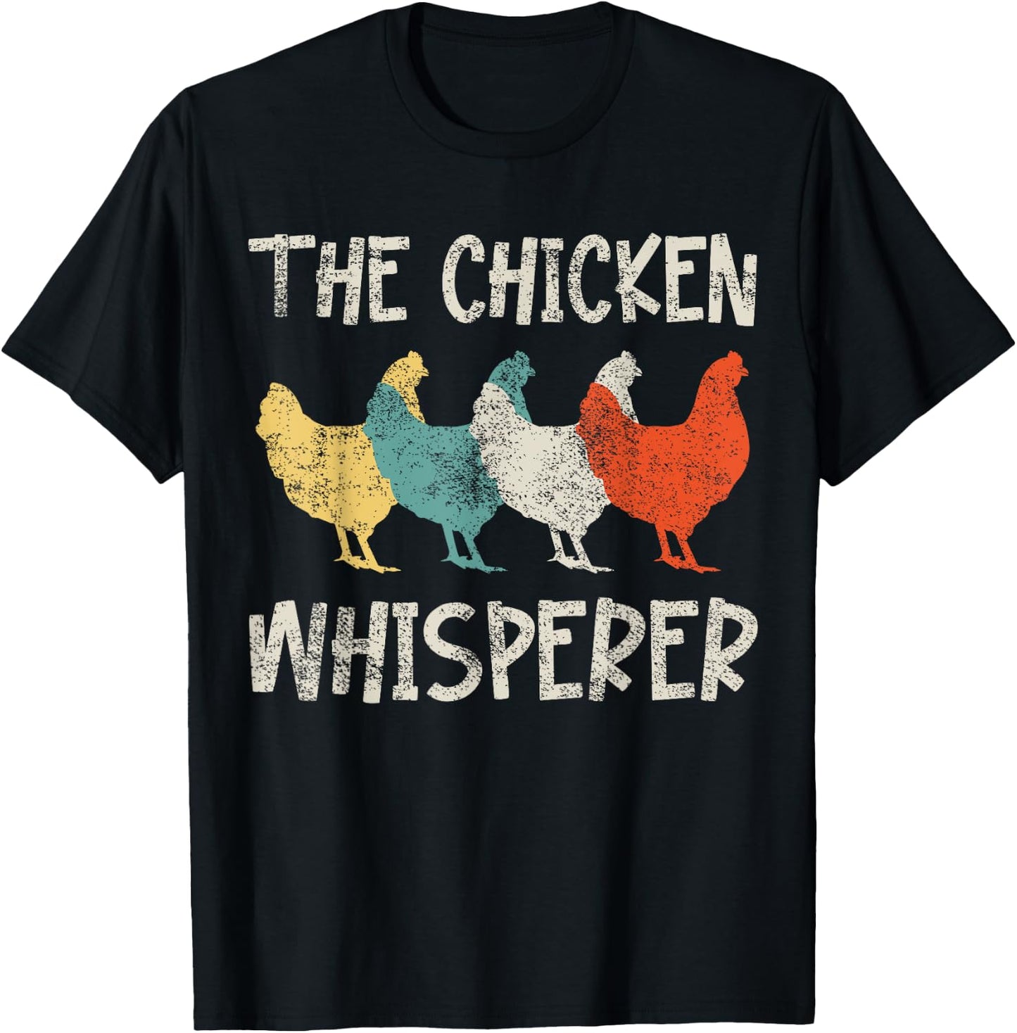 Chicken Whisperer Farmer Retro T-Shirt - T-Shirt | Black