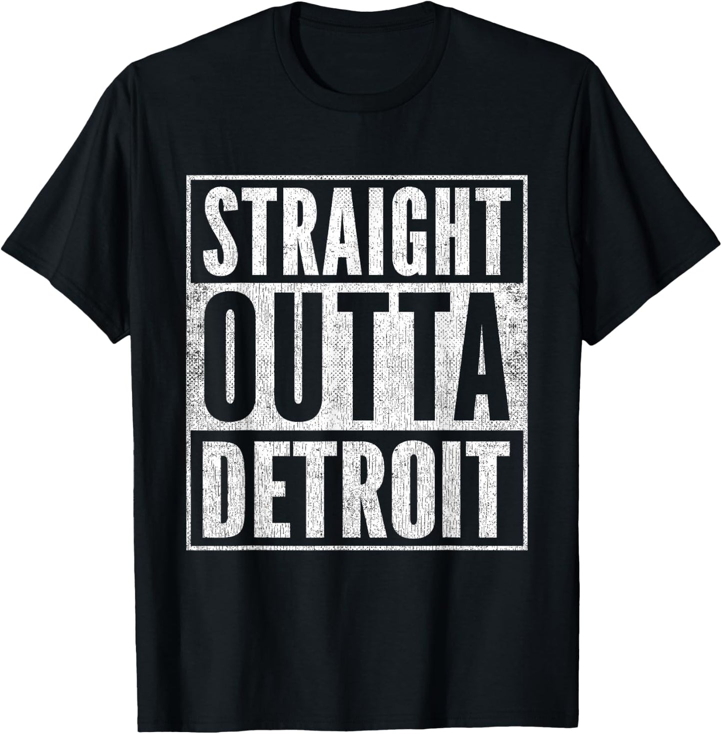 Vintage Detroit Souvenir Outfit Straight Outta Detroit T-Shirt - T-Shirt | Black