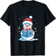 Snowman Reading Book Christmas T-Shirt - T-Shirt | Black