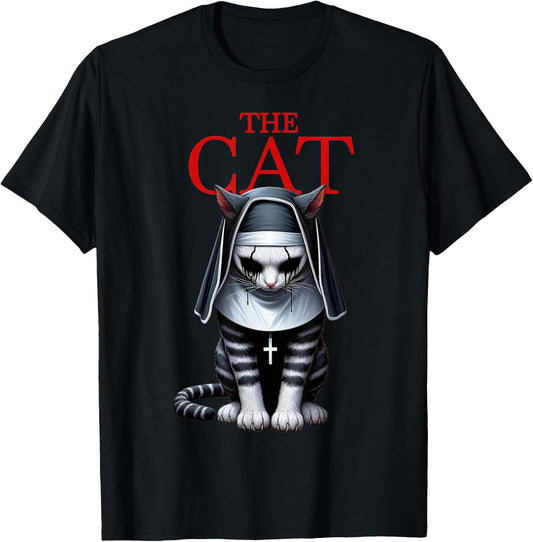The Cat Horror Cat Halloween Scary Funny T-Shirt - T-Shirt | Black