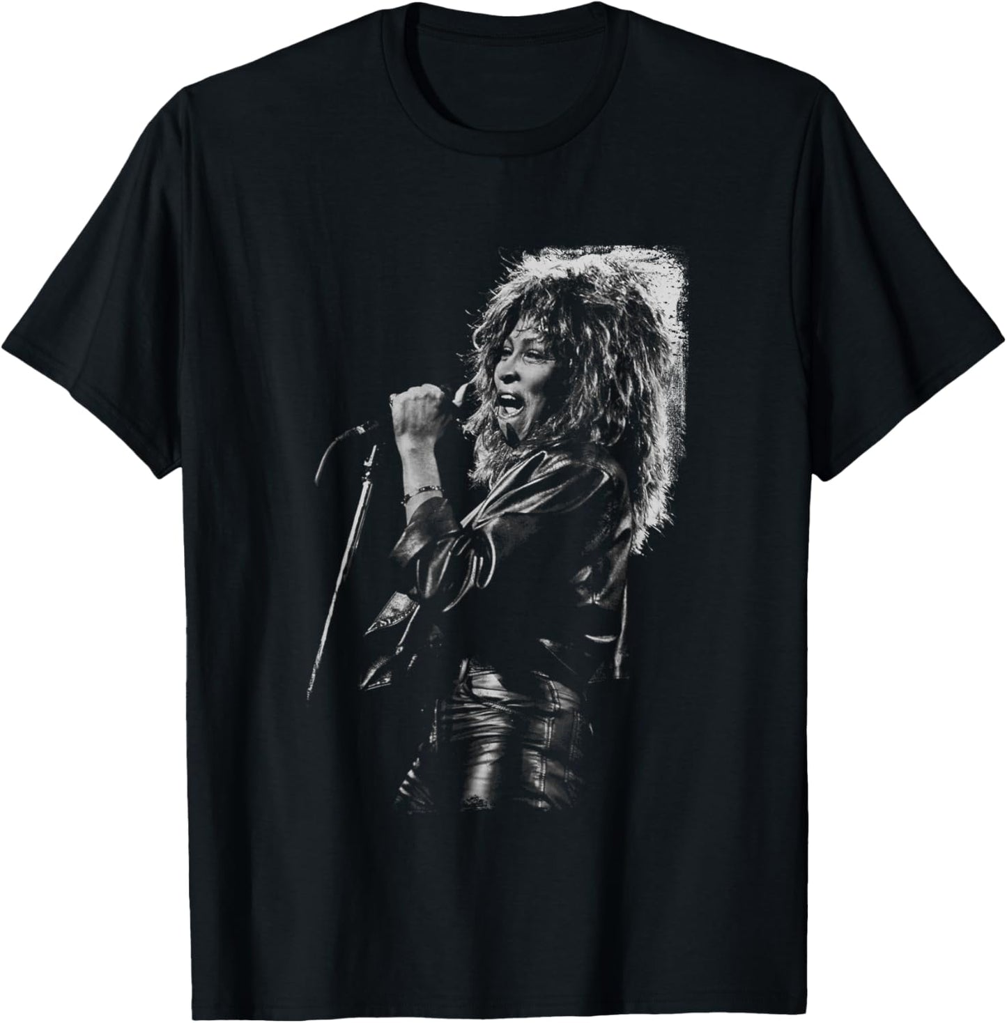 Tina Turner Singing Live B&W by Stephen Wright T-Shirt - T-Shirt | Black