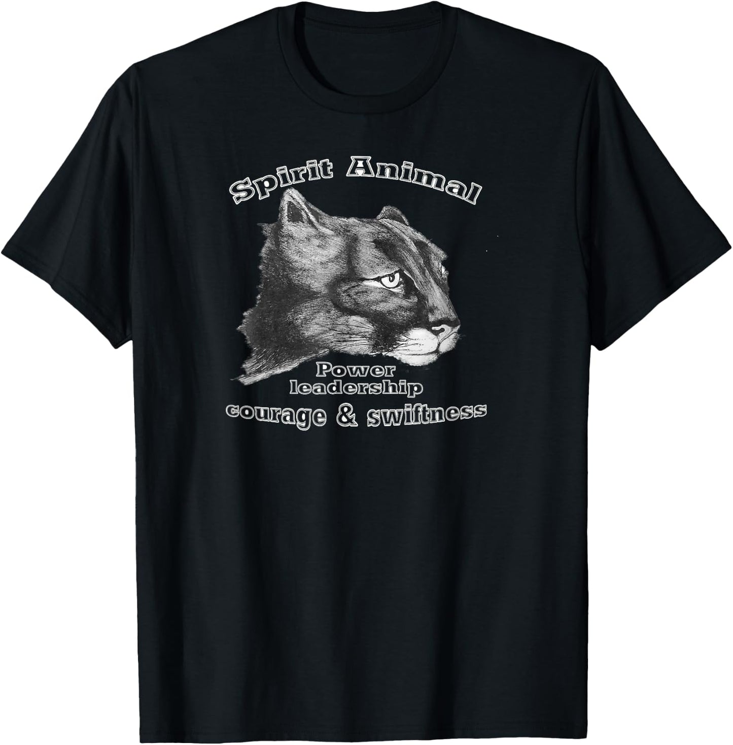 Puma. Mountain Lion. Cougar. Spirit Animal. Totem T-Shirt - T-Shirt | Black