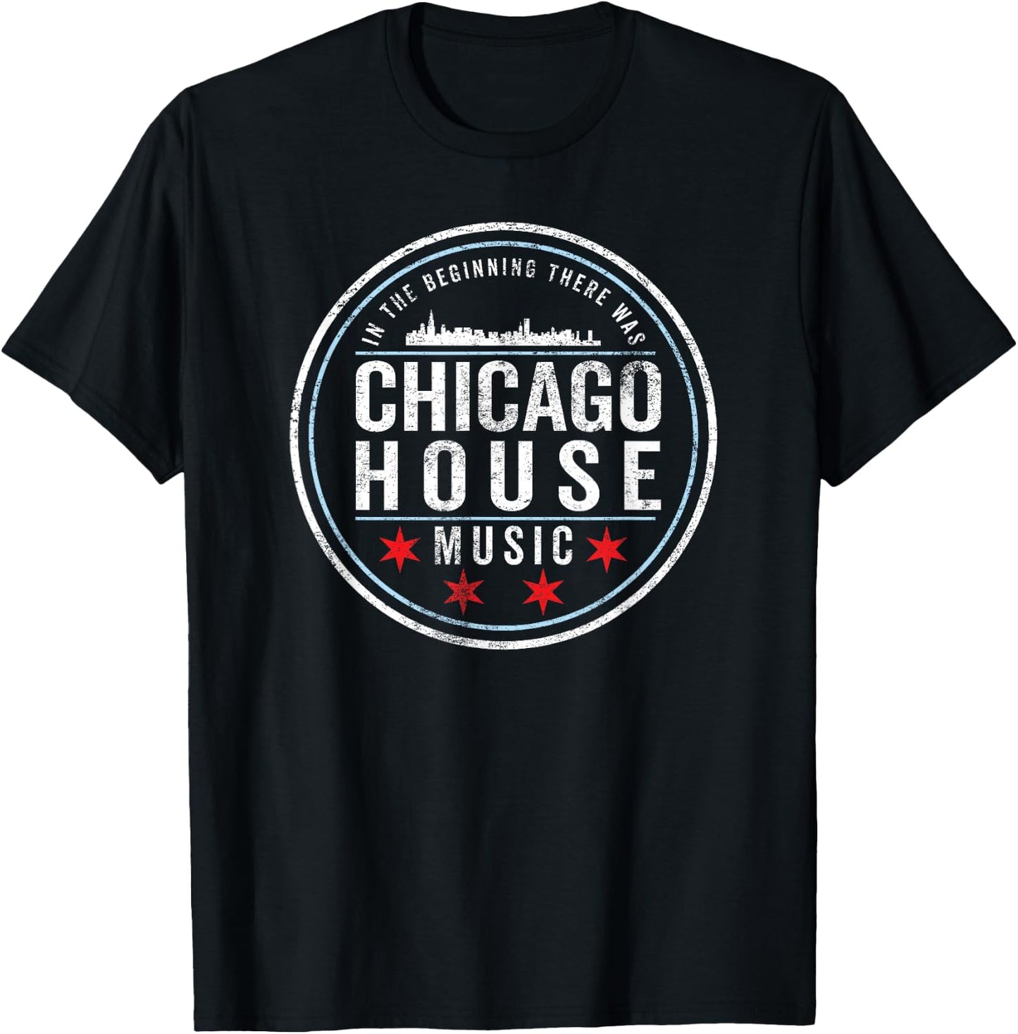 Chicago House Music - EDM DJ Vintage T-Shirt - T-Shirt | Black