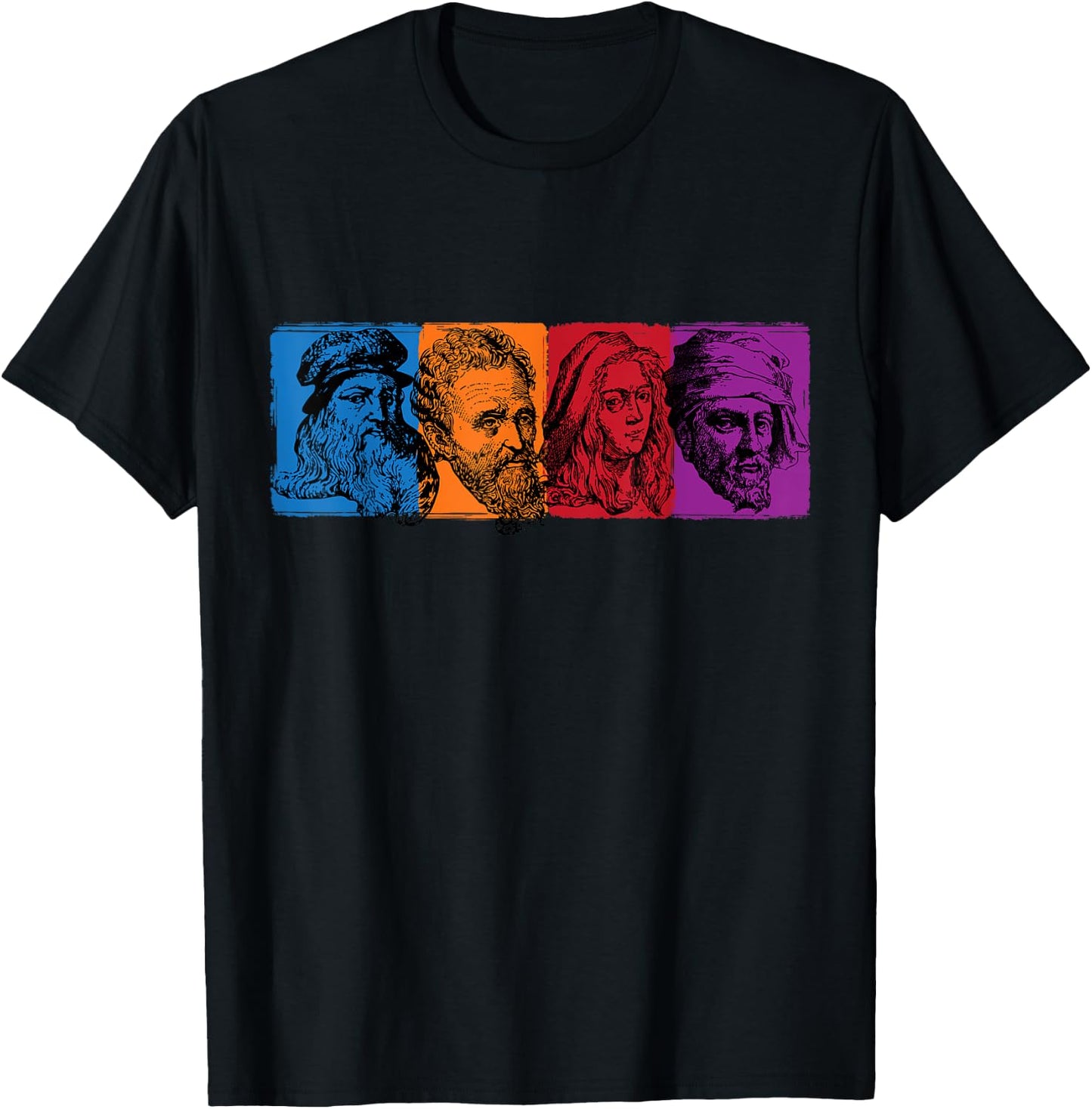 Ninja Artist Renaissance Michelangelo Leonardo Donatello T-Shirt - T-Shirt | Black