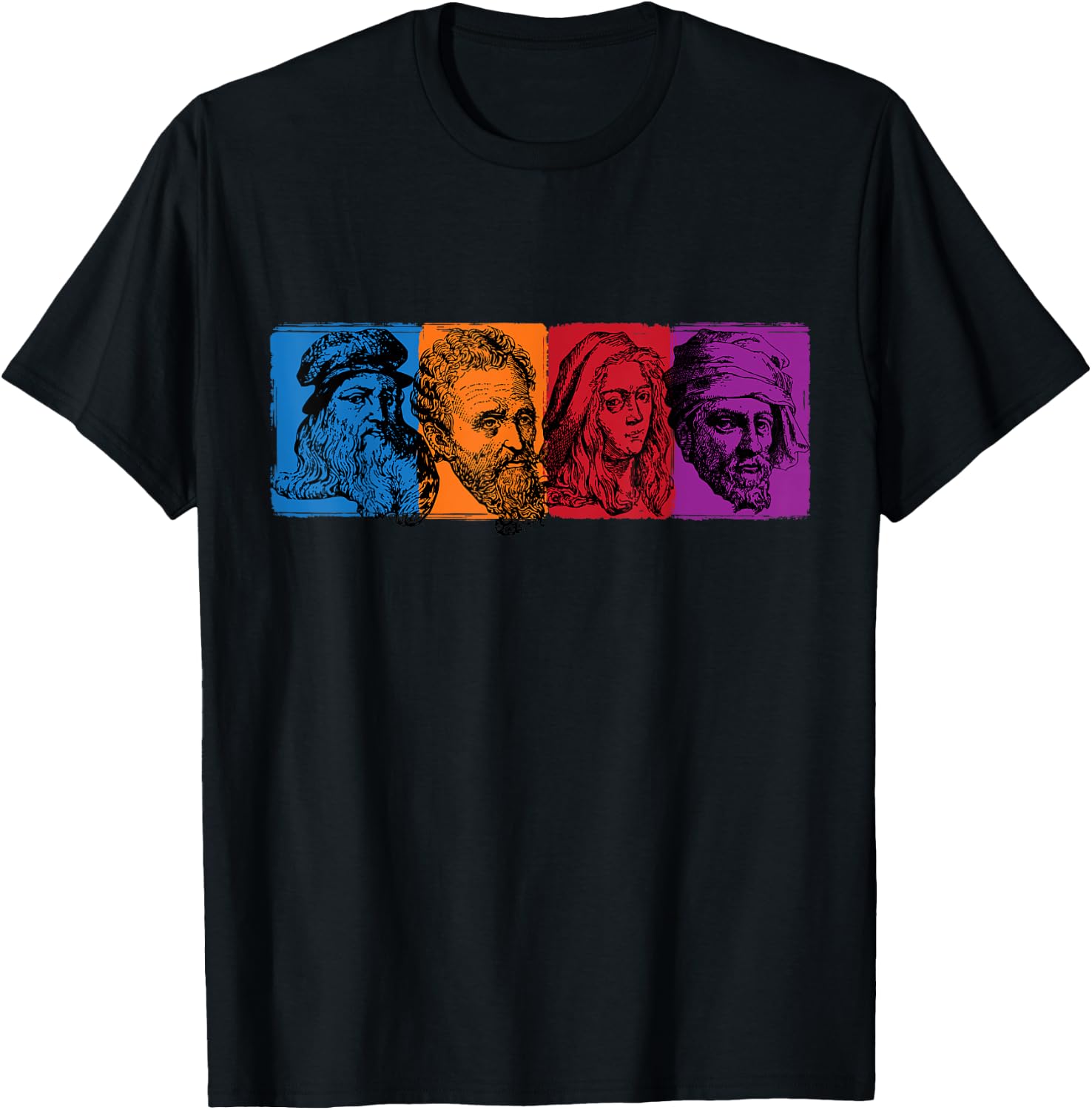 Ninja Artist Renaissance Michelangelo Leonardo Donatello T-Shirt - T-Shirt | Black