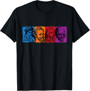 Ninja Artist Renaissance Michelangelo Leonardo Donatello T-Shirt - T-Shirt | Black