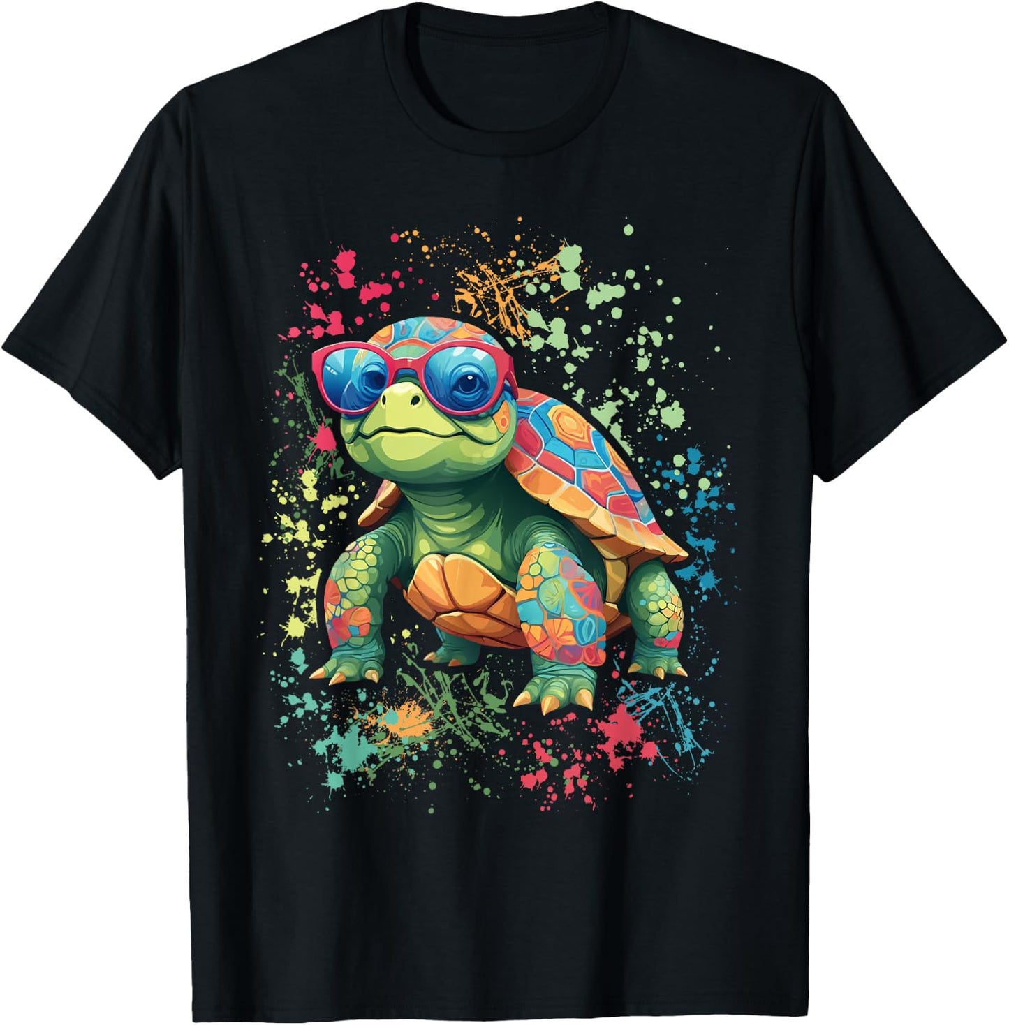 Turtle Colorful Turtle Outfit Turtle Lover Turtle T-Shirt - T-Shirt | Black