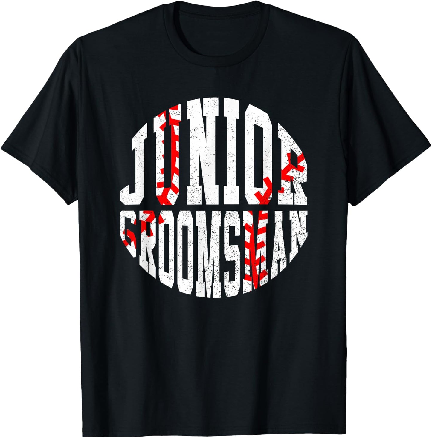 Kids Jr Junior Groomsman Baseball Player Wedding Party T-Shirt - T-Shirt | Black