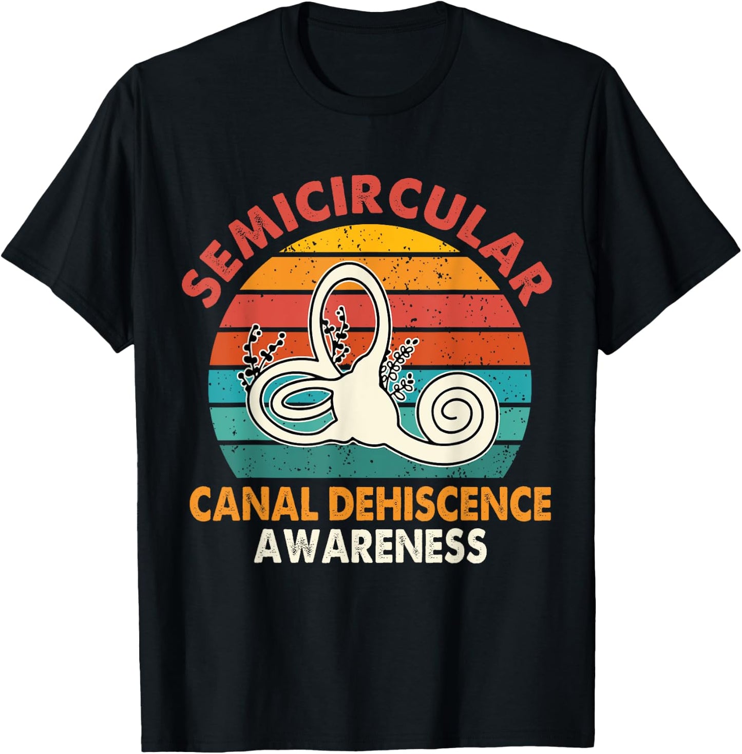 Retro SCDS Awareness Semicircular Canal Dehiscence Awareness T-Shirt - T-Shirt | Black