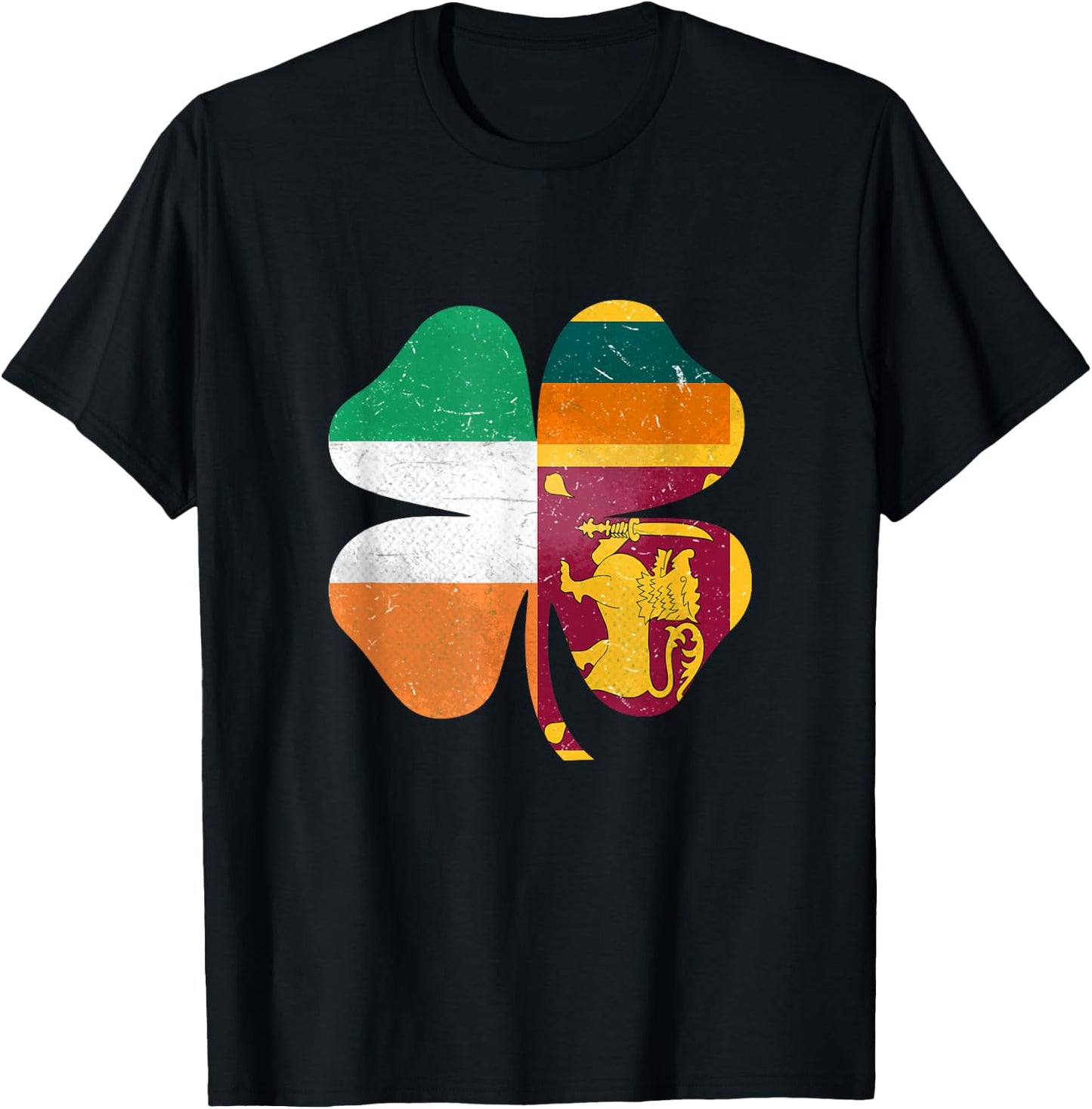 Sri Lankan Irish Shamrock Sri Lanka Ireland St Patrick's Day T-Shirt - T-Shirt | Black