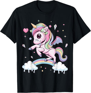 Pastel Goth Cute Creepy Unicorn Wiccan Kawaii Menhera Witchy T-Shirt - T-Shirt | Black