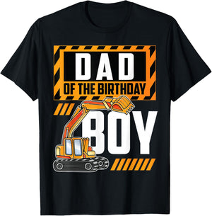 vehicle construction excavator Dad of the Birthday Boy T-Shirt - T-Shirt | Black