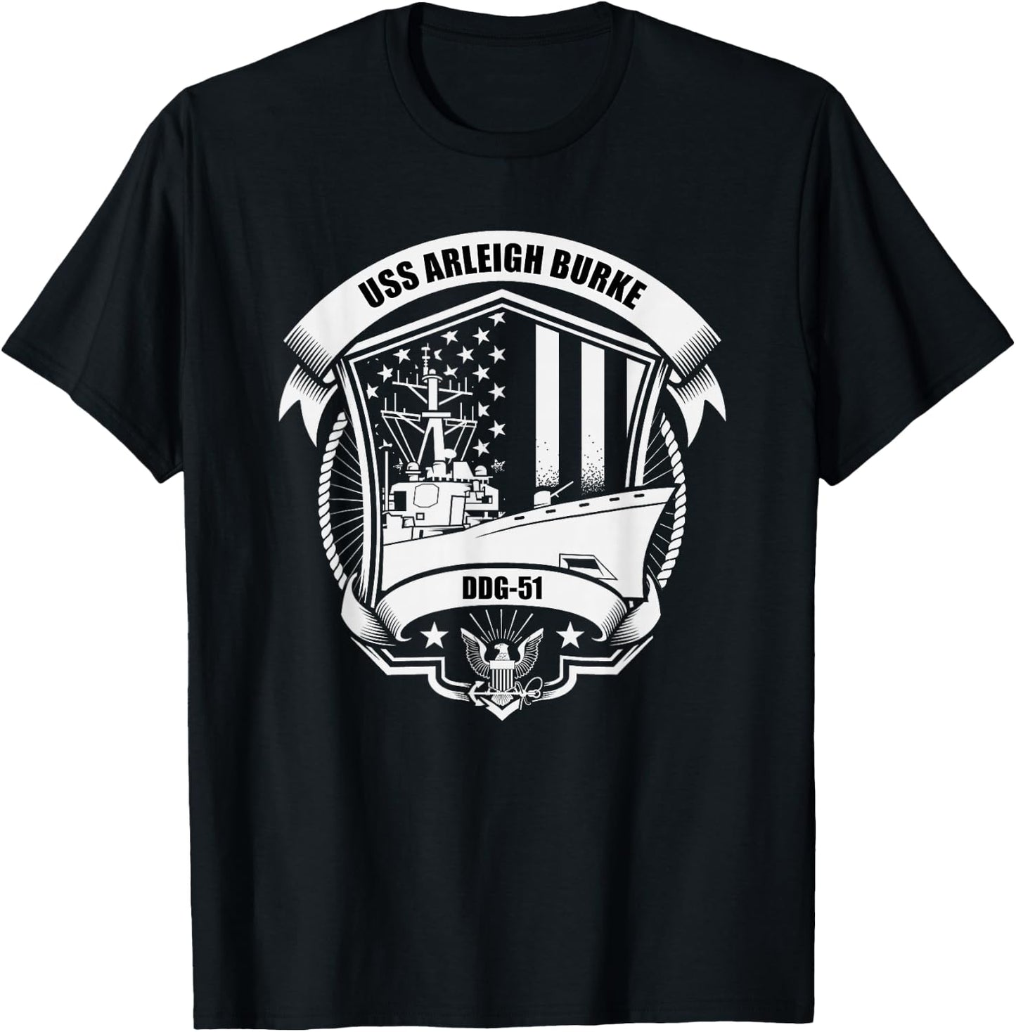 USS Arleigh Burke DDG-51 T-Shirt - T-Shirt | Black