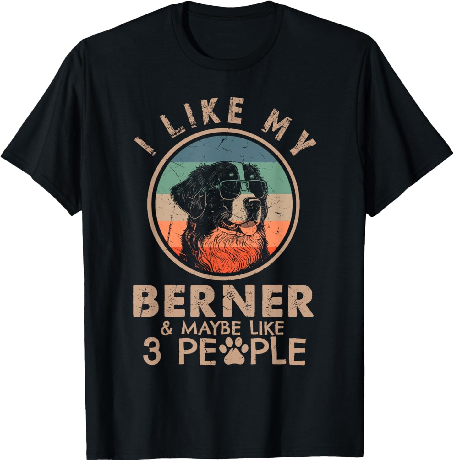 I Like My Berner And Maybe Like 3 People Dog Lover Christmas Women Kids T-Shirt - T-Shirt | Black