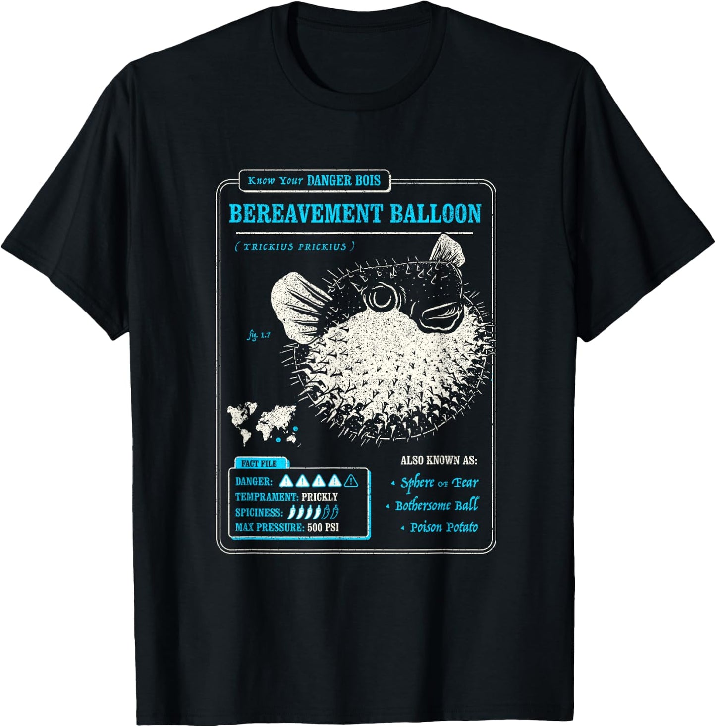 Know Your Bereavement Balloon (AKA PufferFish, Blowfish) T-Shirt - T-Shirt | Black
