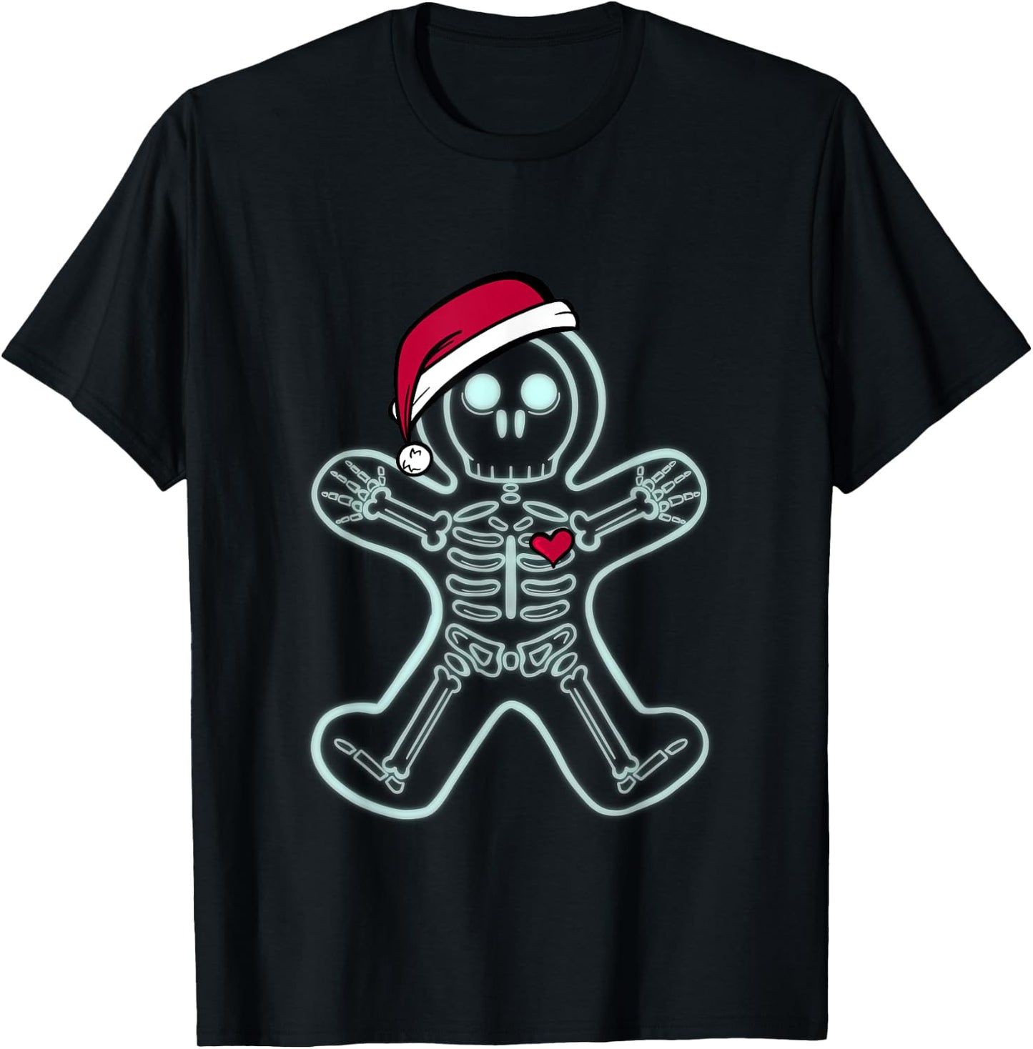 X-Ray Gingerbread Man Skeleton Christmas Nurse Xray Tech T-Shirt - T-Shirt | Black