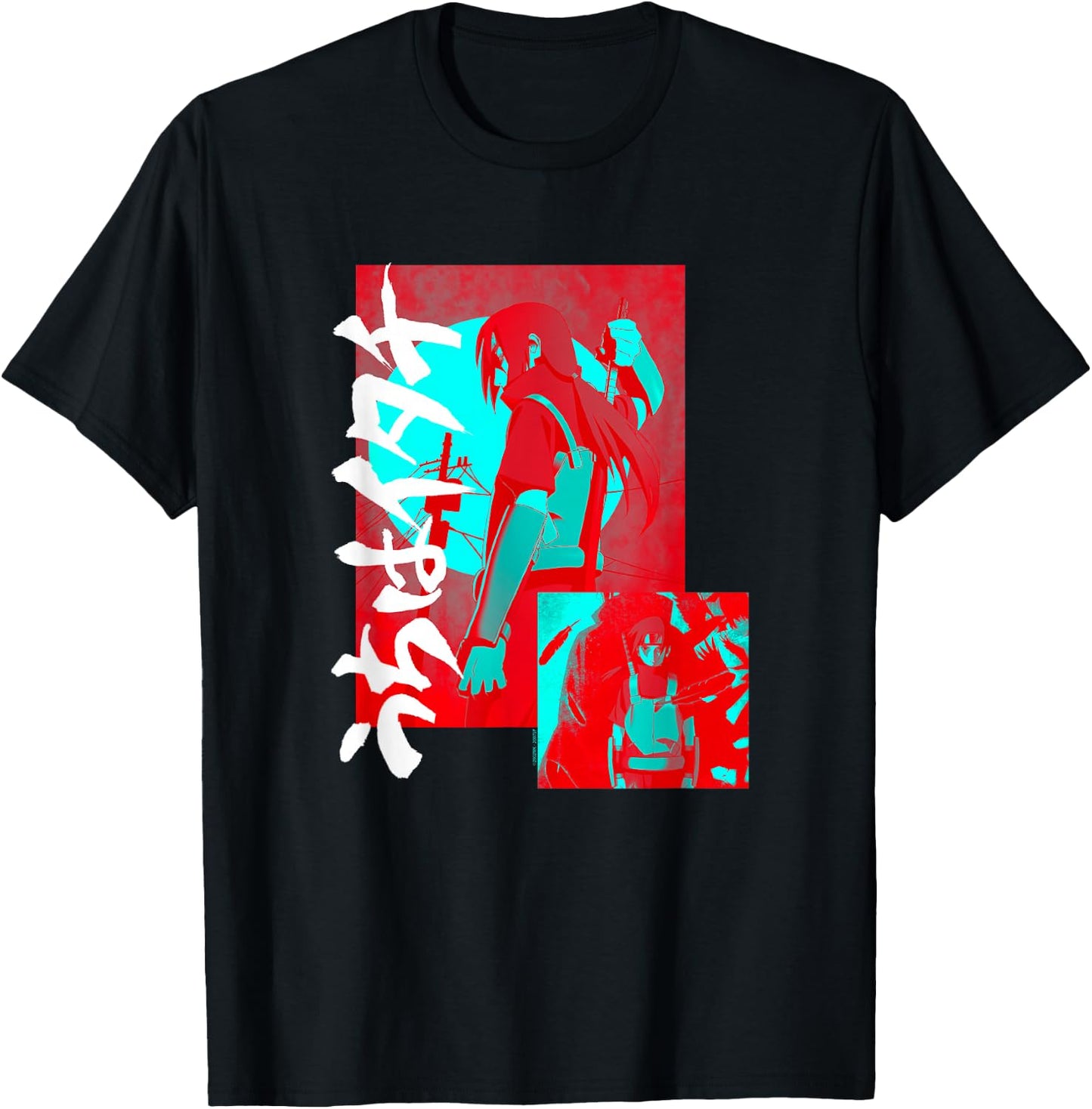 Naruto Shippuden Itachi Blue and Red T-Shirt - T-Shirt | Black