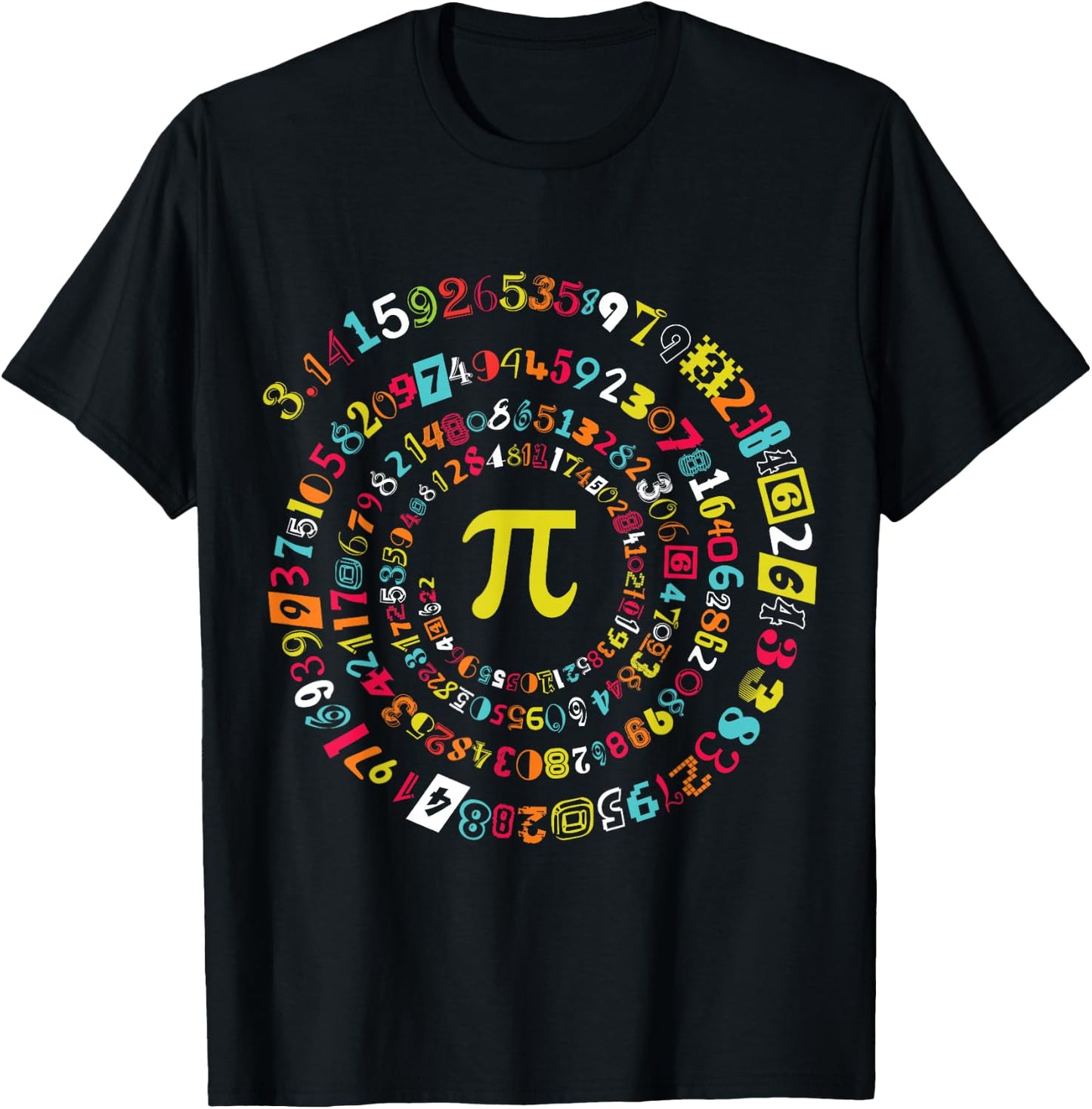 Funny Pi Day Spiral Pi Math T-Shirt - T-Shirt | Black