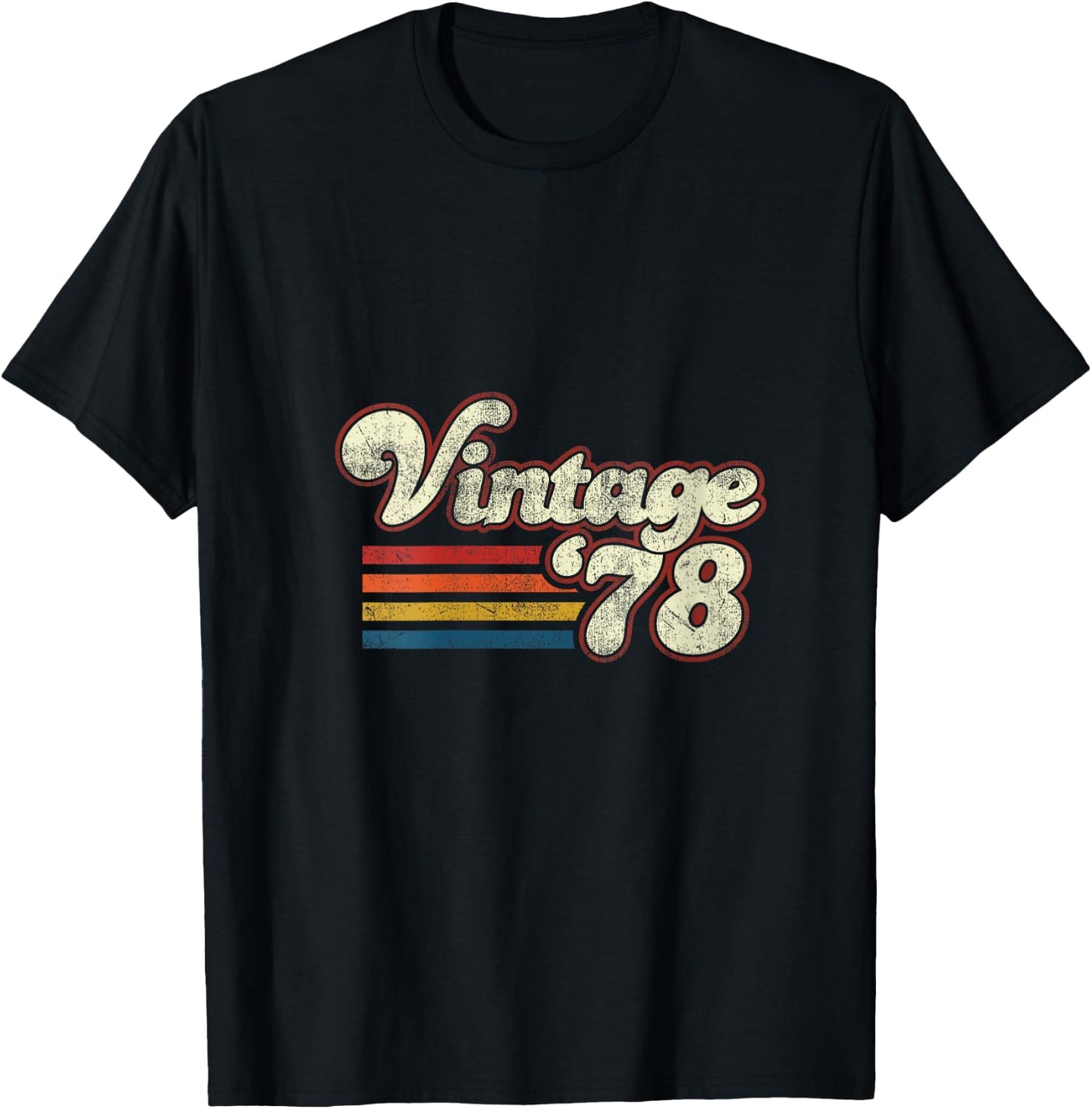 Vintage 1978 Birthday V-Neck T-Shirt - T-Shirt | Black
