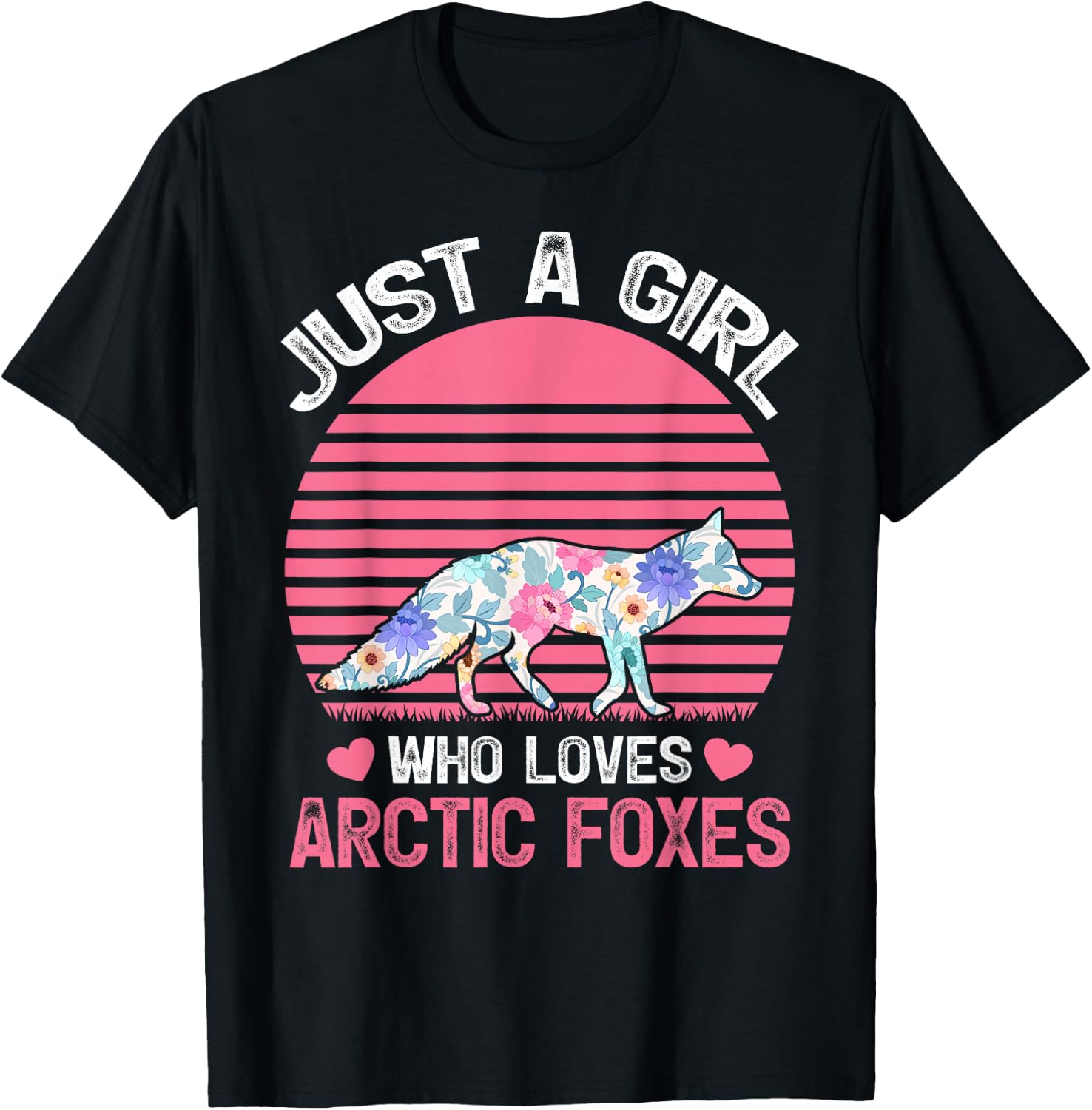 Fox Animal Lover Just A Girl Who Loves Arctic Foxes T-Shirt - T-Shirt | Black