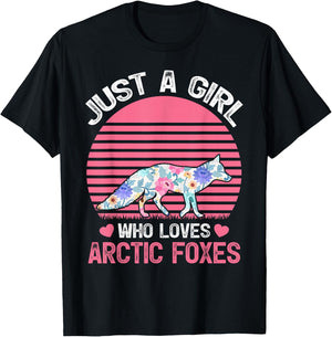 Fox Animal Lover Just A Girl Who Loves Arctic Foxes T-Shirt - T-Shirt | Black